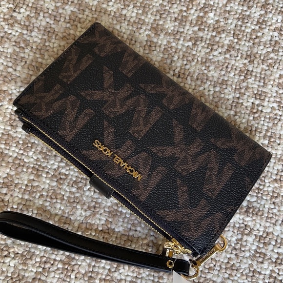 MICHAEL KORS LARGE DOUBLE ZIP WRISTLET WALLET - Picture 5 of 16